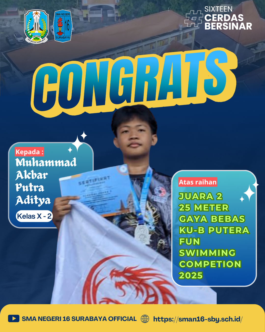 You are currently viewing Juara 2 Kategori 25 meter Gaya Bebas KU-B Putera Fun Swimming